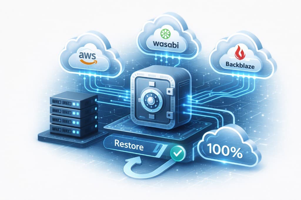 Multi-provider backup system with AWS, Wasabi and Backblaze