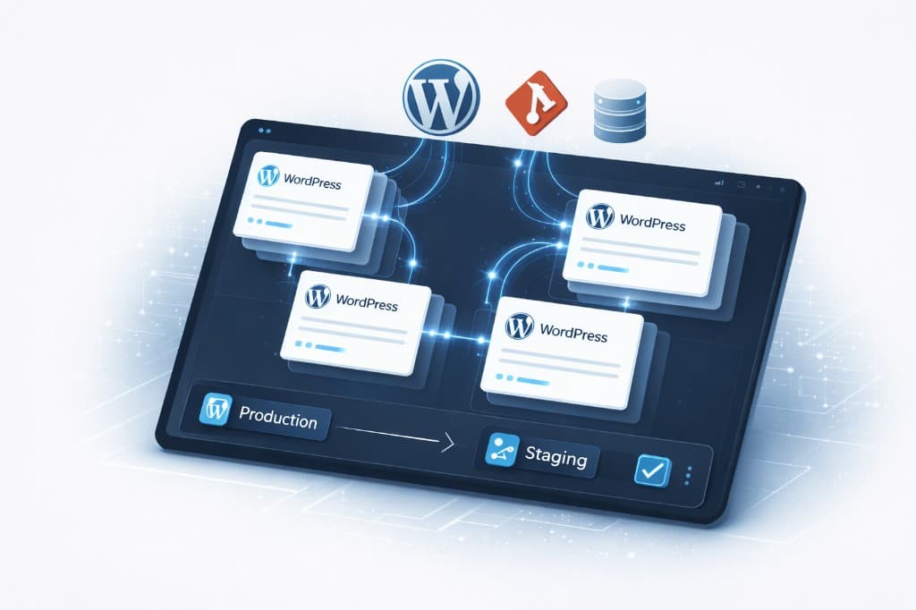 WordPress site deployment with staging and production